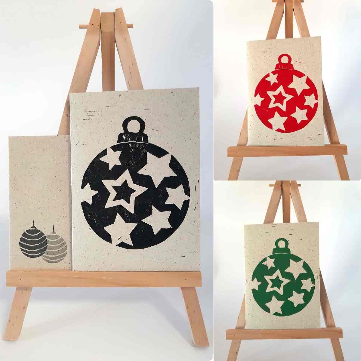 Weihnachtskarte Sternenkugel im 3er Set