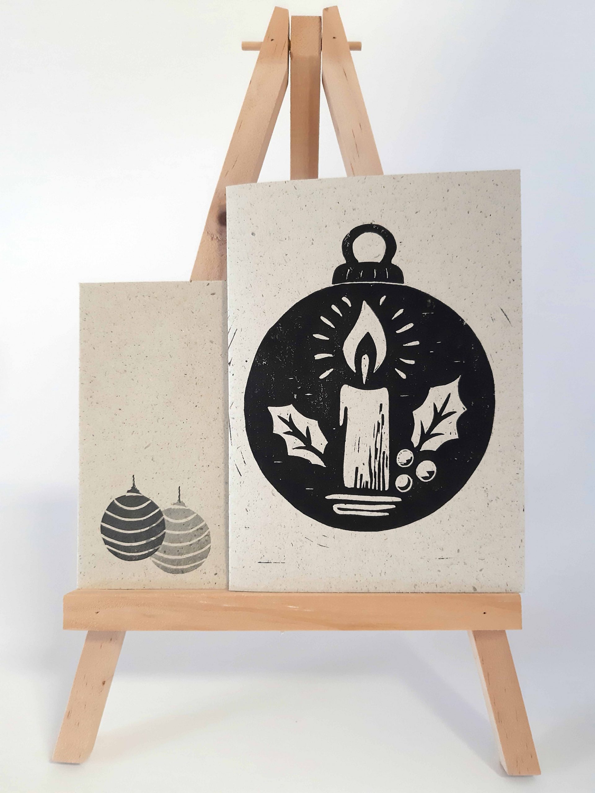 Weihnachtskarte Kerzenkugel im 3er Set – Bild 2