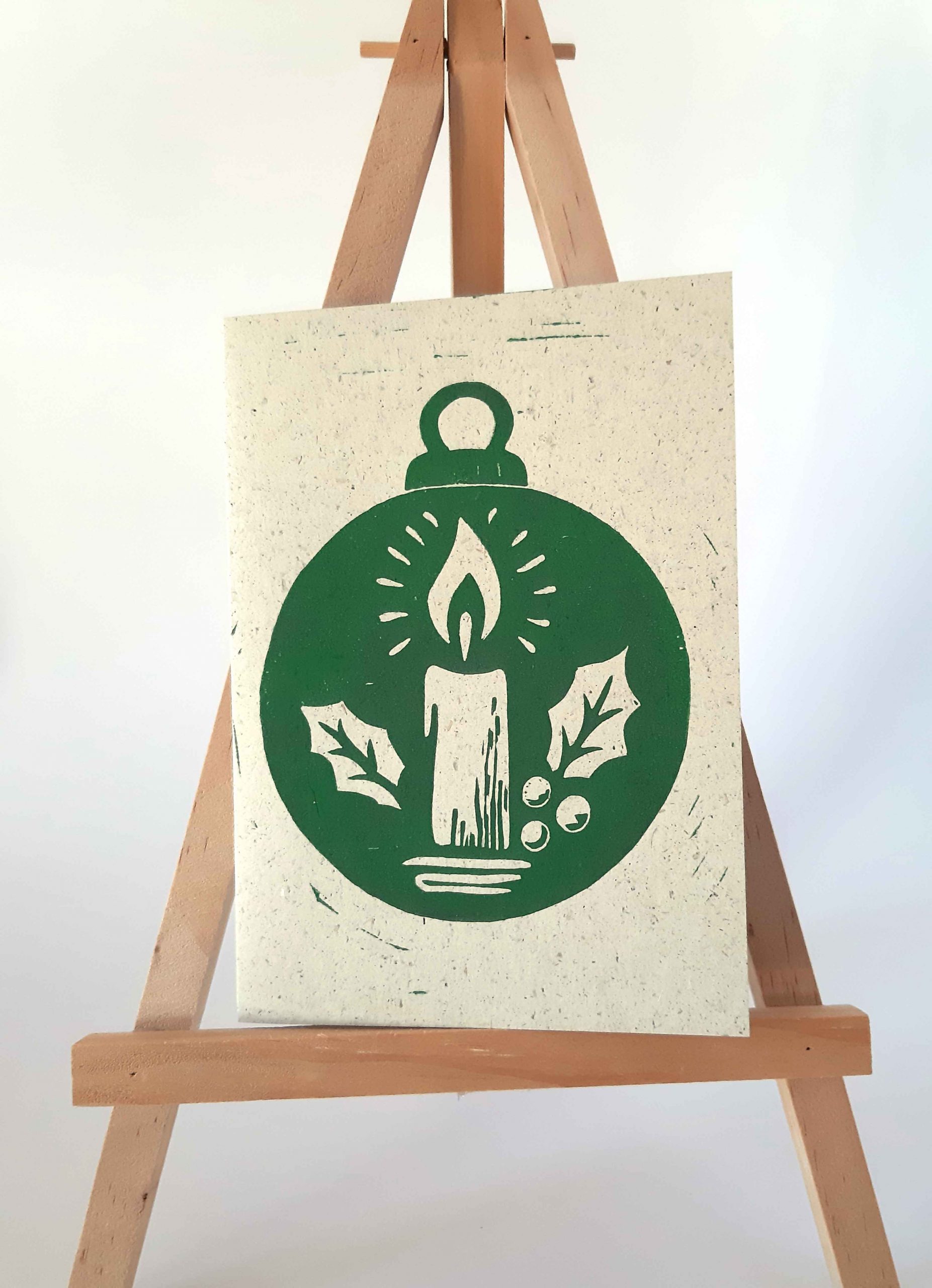 Weihnachtskarte Kerzenkugel im 3er Set – Bild 4