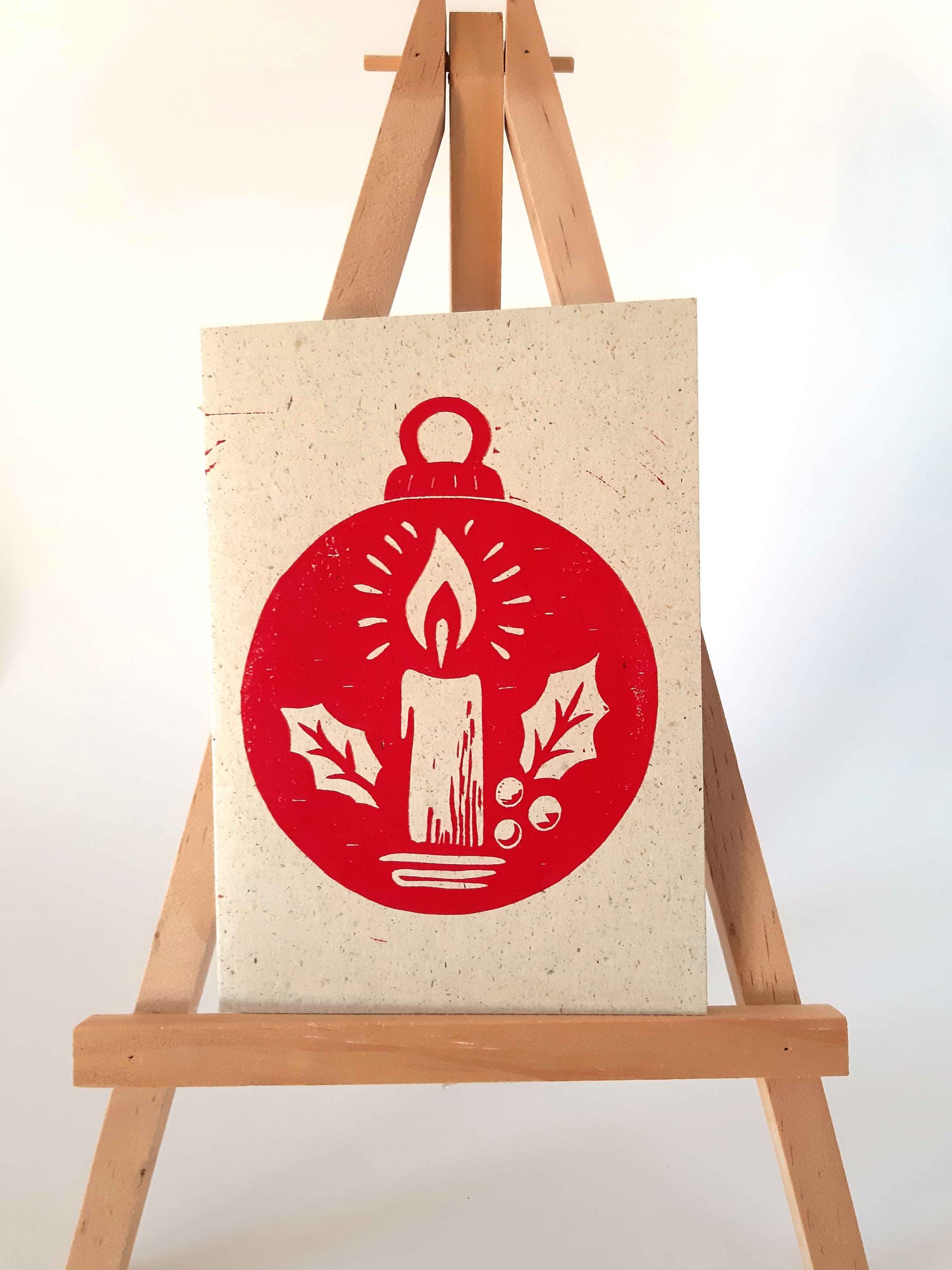 Weihnachtskarte Kerzenkugel im 3er Set – Bild 3